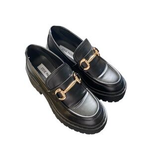 Steve Madden Approach Black Platform Loafers — NEW